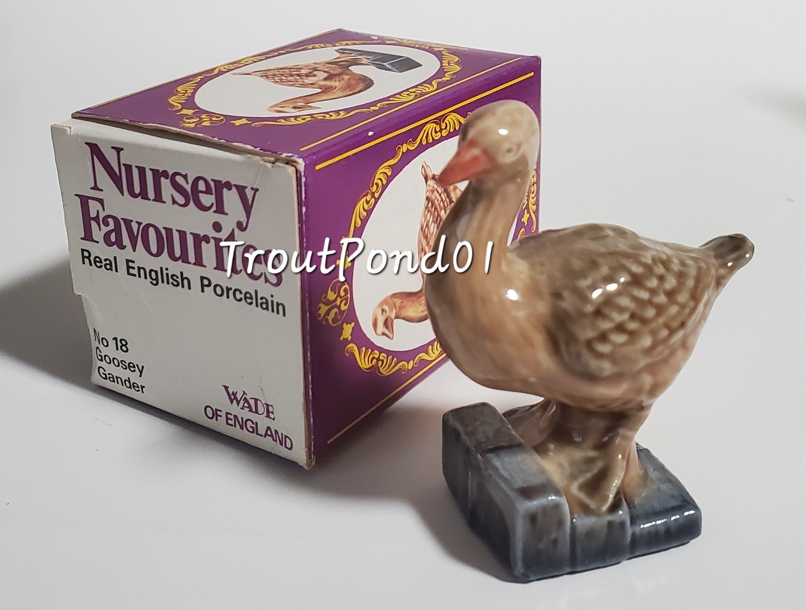 Wade England Large Nursery Rhyme Porcelain Figurine Goosey Gander Blow Up w/ Box