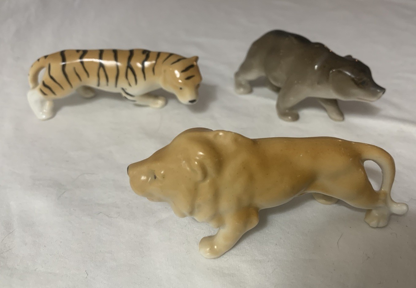 3 Lot Erphila Germany Lion Tiger Bear OH MY Figures Vintage Mid Century Modern