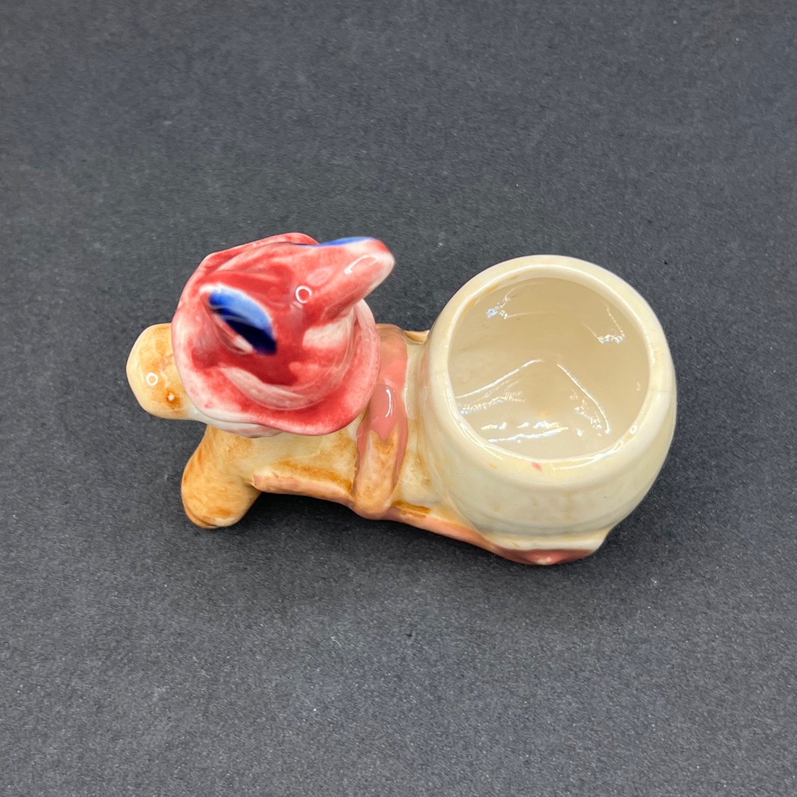 Retro Burro Wagon Mini Planter Match Holder Ceramic Donkey Figurine Japanese
