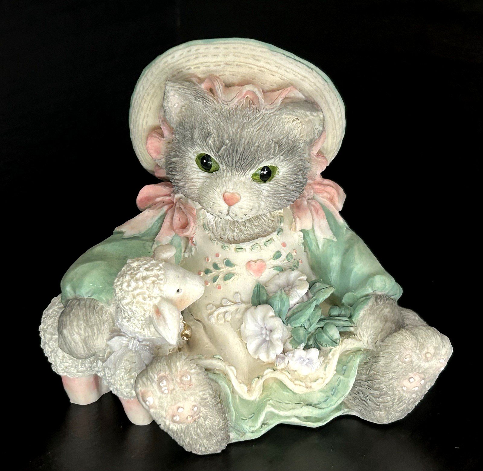 Calico Kittens “Blossoms Of Friendship” 623555 Kitten wearing Bonnet