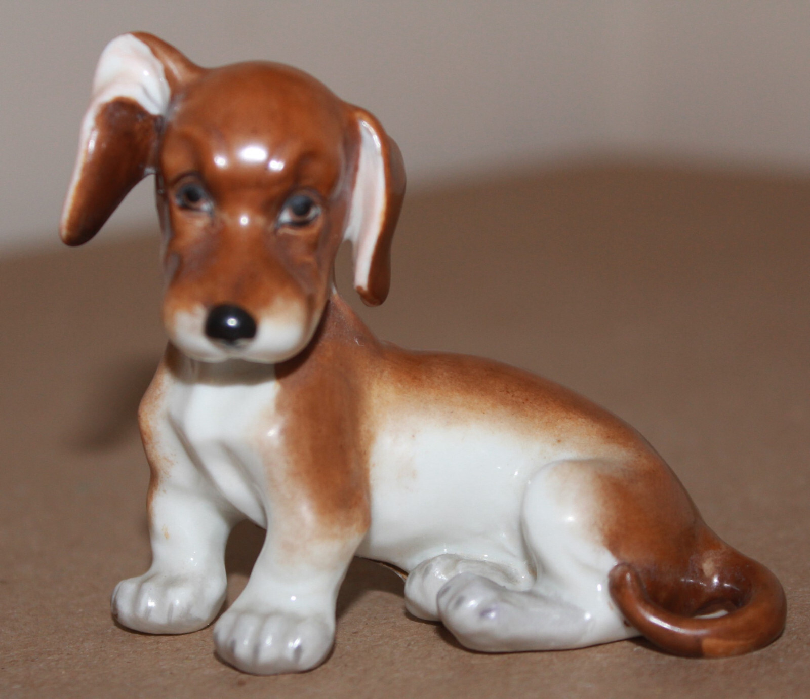 Antique Augarten Wien Porcelain Figurine Dachshund Dog 1671 Hund Dackel Austria