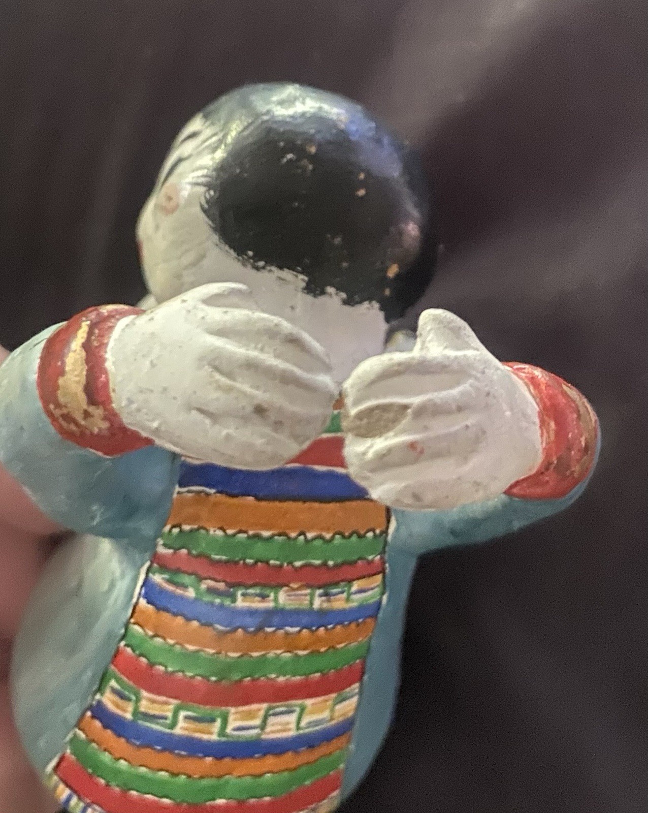 Hand-Painted Vintage Folk Art Candle Huggers/Ornaments approx 3.5 inches
