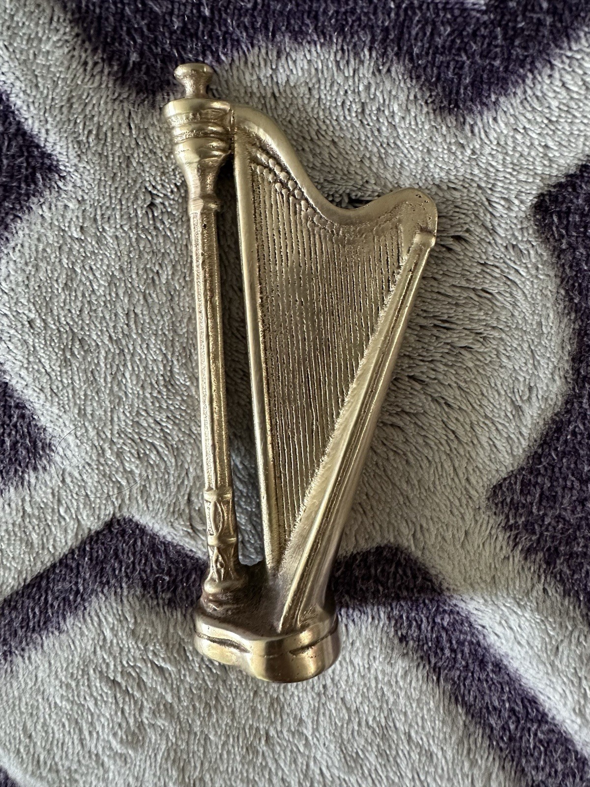 Vintage Rare Solid Brass Harp 4″ Figurine