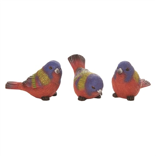 2d Medium Resin Painted Bunting Bird Figurine (1 bird only)