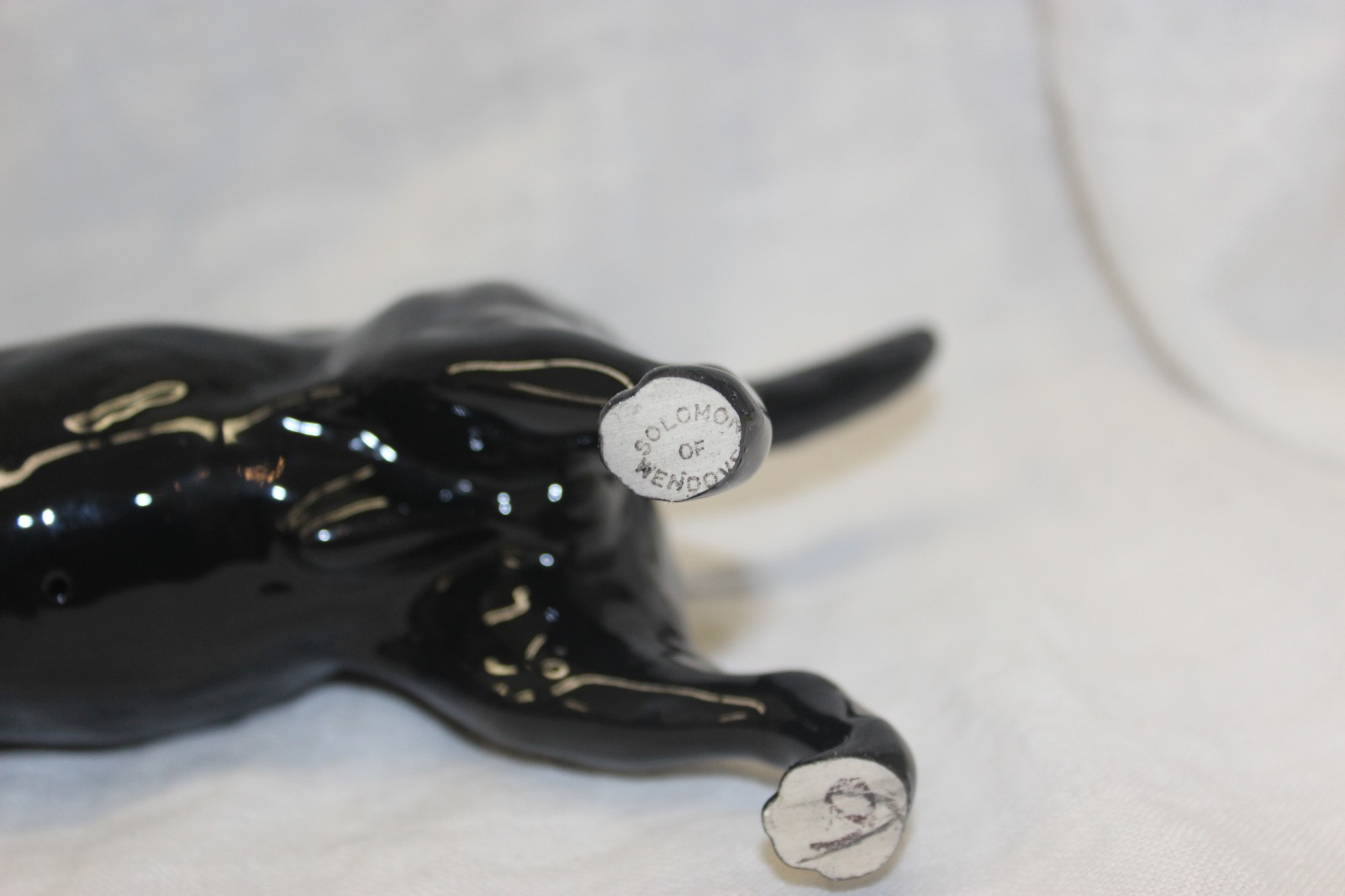 Beswick England Black Glazed Lab Dog Figurine Labrador 8 1/2″ long