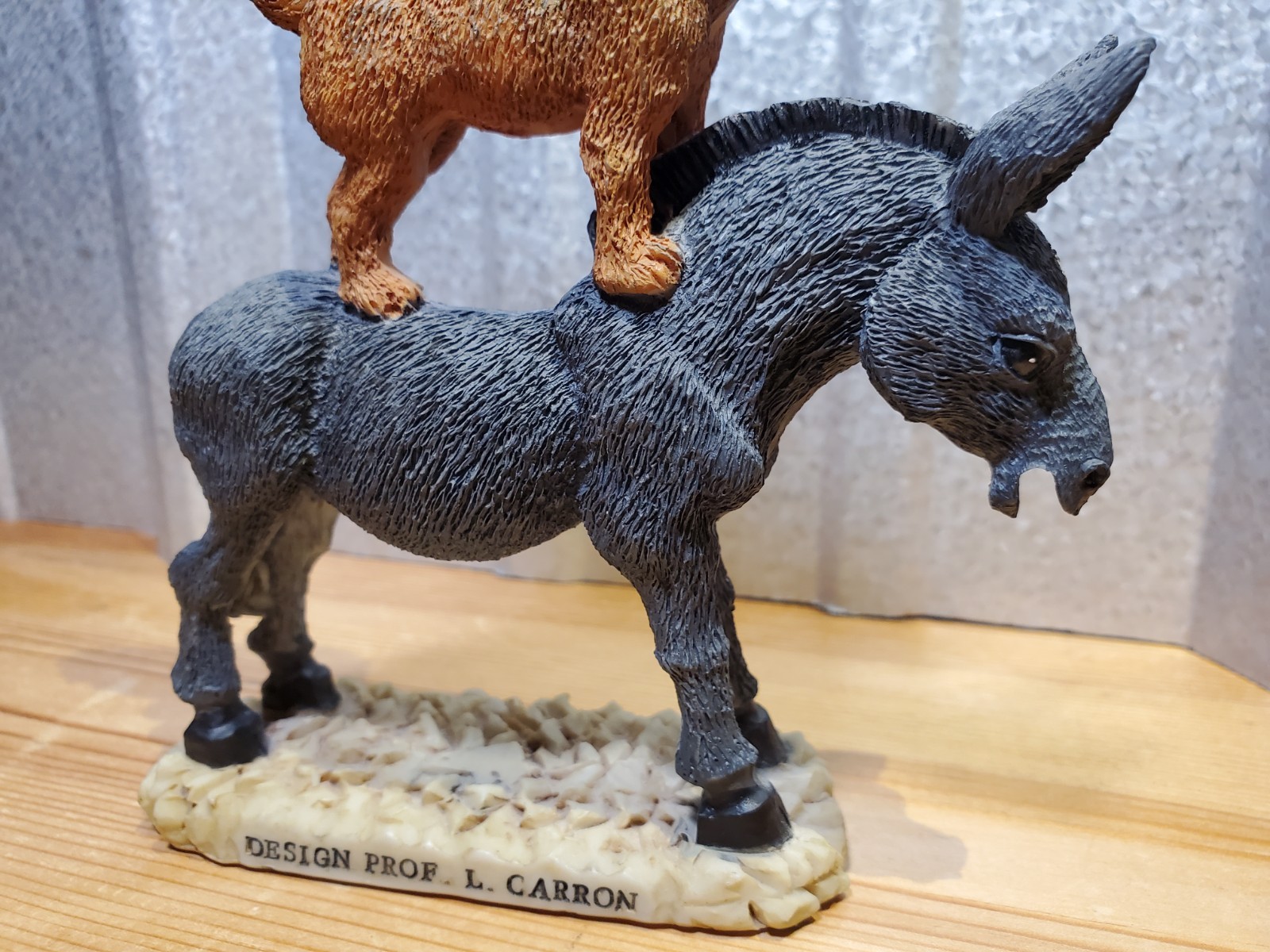 Town Musicians of Bremen Composite Figurine Signed Donkey Dog Cat Rooster VTG