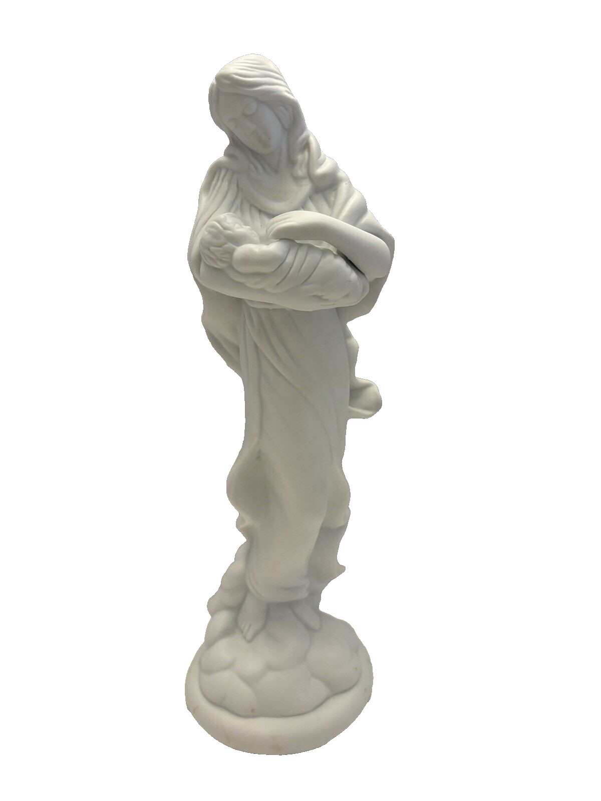 Figurine Mother and Child Fine Porcelain Telaflora 11 Inches Tall White Matte