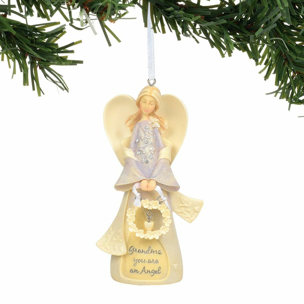 Enesco Foundations Grandmother Angel Ornament 4.75 Inches Tall