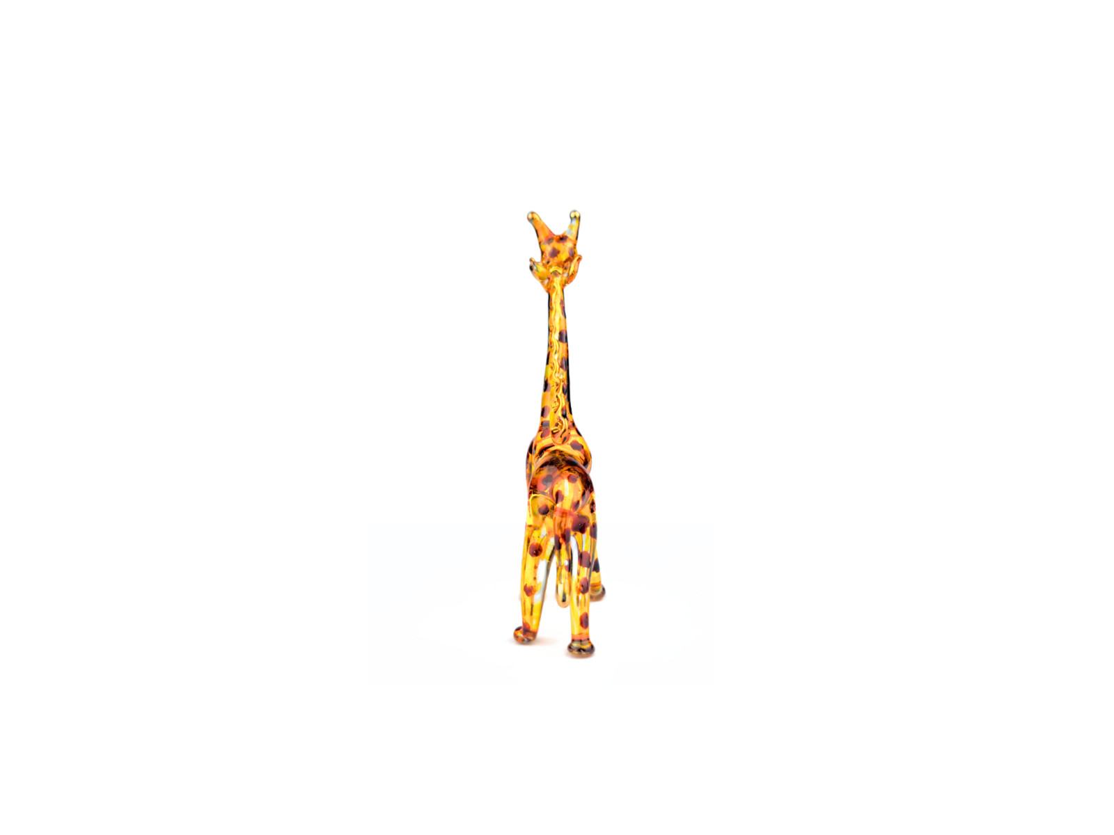 Blown Glass Giraffe Figurine Handmade Amber Gold Safari Africa Wildlife Gift