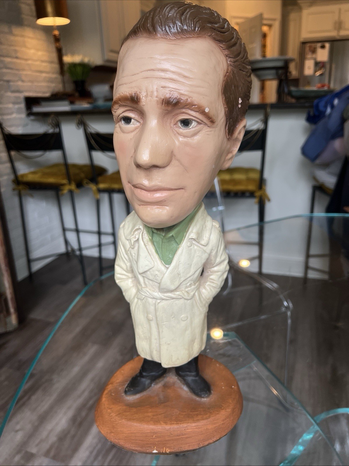 RARE Vintage 70s Esco Products Chalkware Humphrey Bogart 15.5″ Statue/ Figure