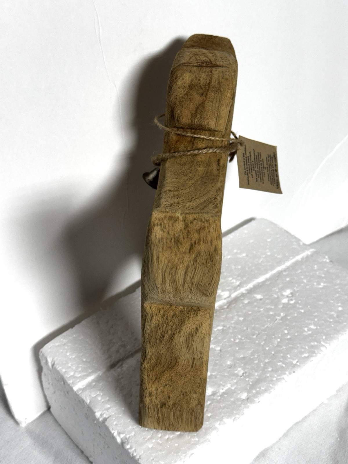 Hand Carved Wood Dog Sculpture Spot Looks Like It Missed Stain * India 8x7x2