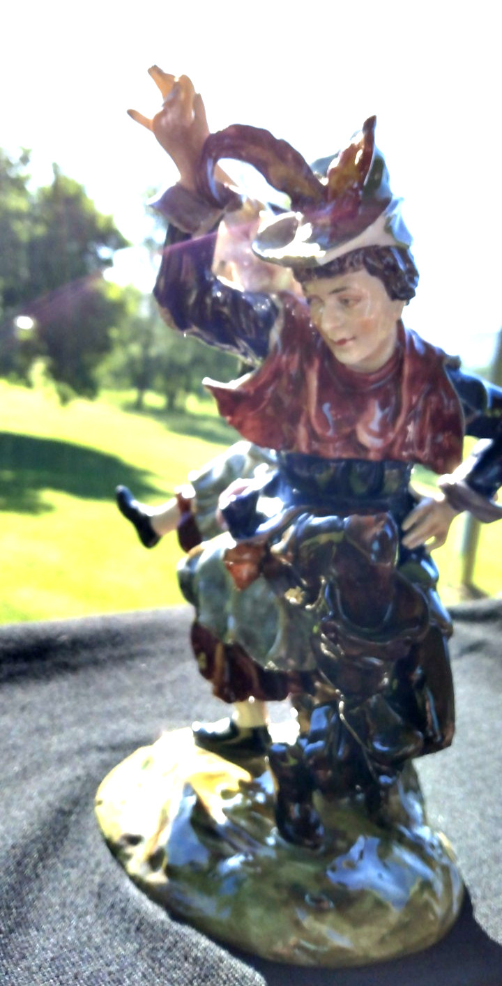 Antique German Potschapell Porcelain Dancers Figurine 9.25″ high ∆ Ornate Detail