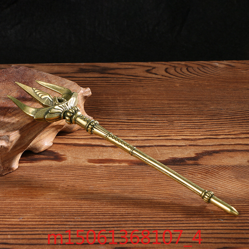 Sea King Harpoon Trident Tea Ceremony Tea Needle Old Antique Copper Collectibles