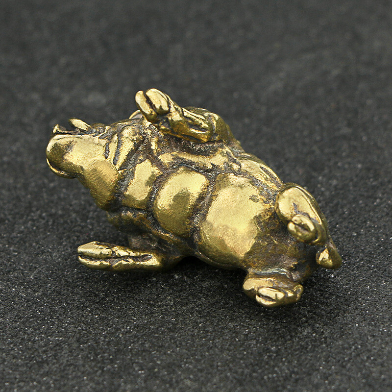 Solid Brass Wild Boar Figurine Small Statue Home Ornament Collectibles