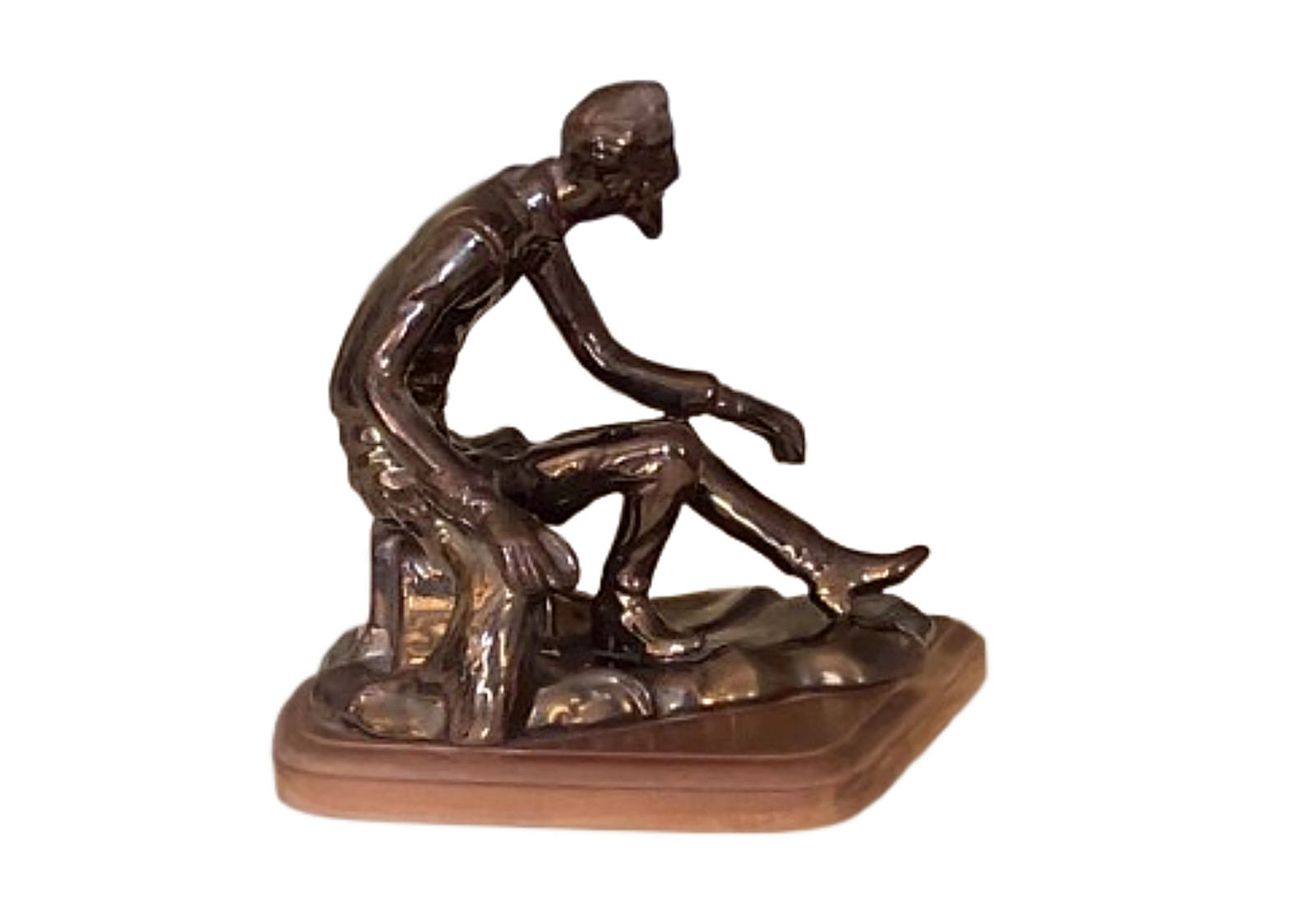 Quijote Shiny copper color ceramic statue