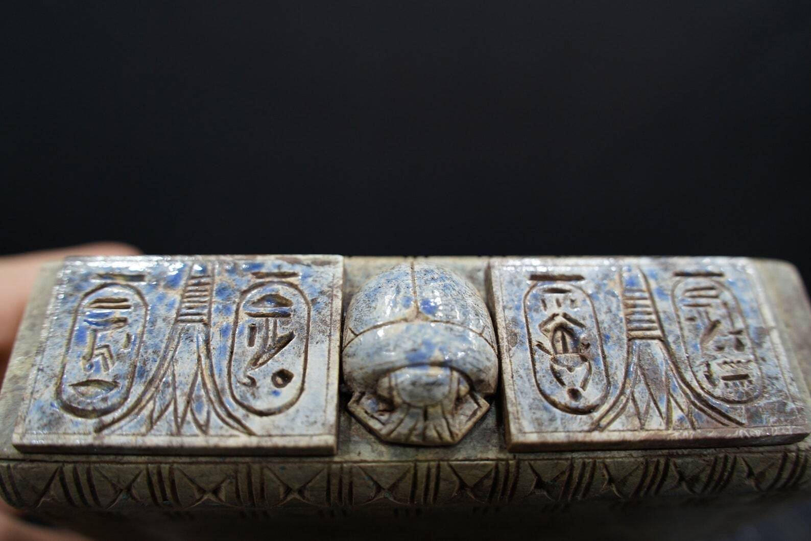 Marvelous Four Replica Canopic jars With a box Tomb with the amazing decoration
