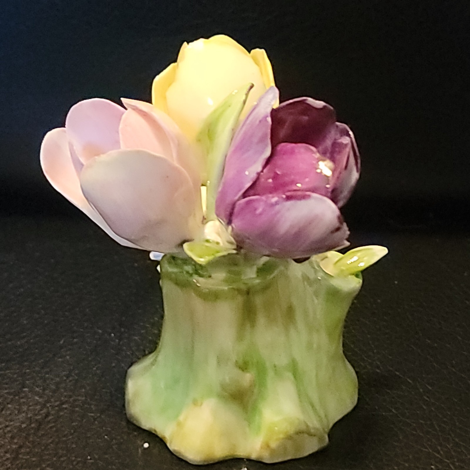 Vintage Royal Adderley Bone China Floral Bouquet 3.25″ Flowers in Tree Stump A5