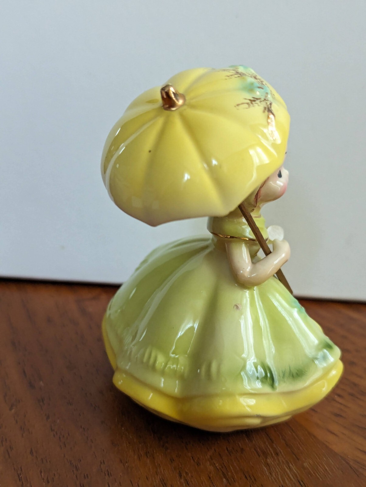 Josef Originals 1974 April Birthday Girl With Umbrella*Damaged See Photos
