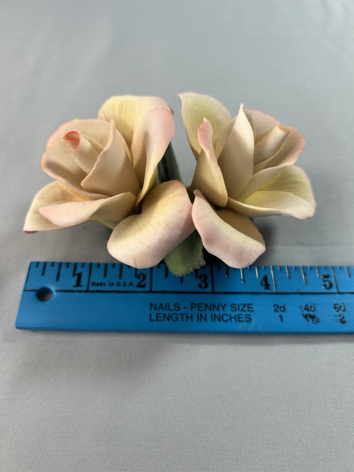 napoleon france porcelain double rose figurine pink floral made in france