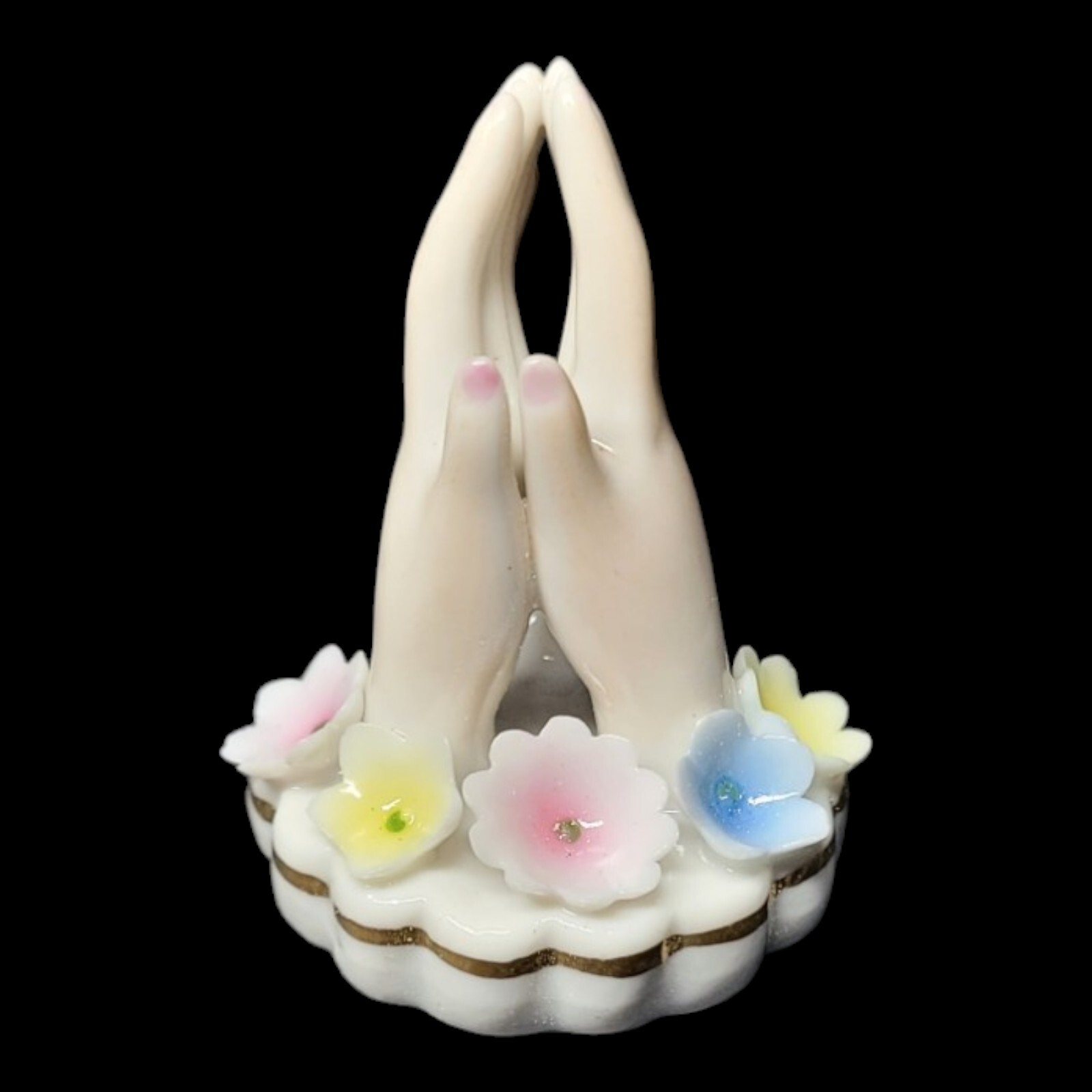 Vintage Davar Japan Originals Porcelain Cardholder Praying Hands Brand New