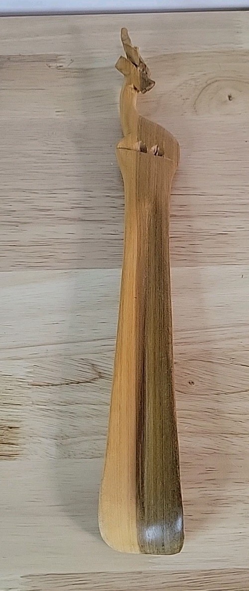 Hand Carved Antelope/Deer Wooden Shoe Horn Made In Kenya