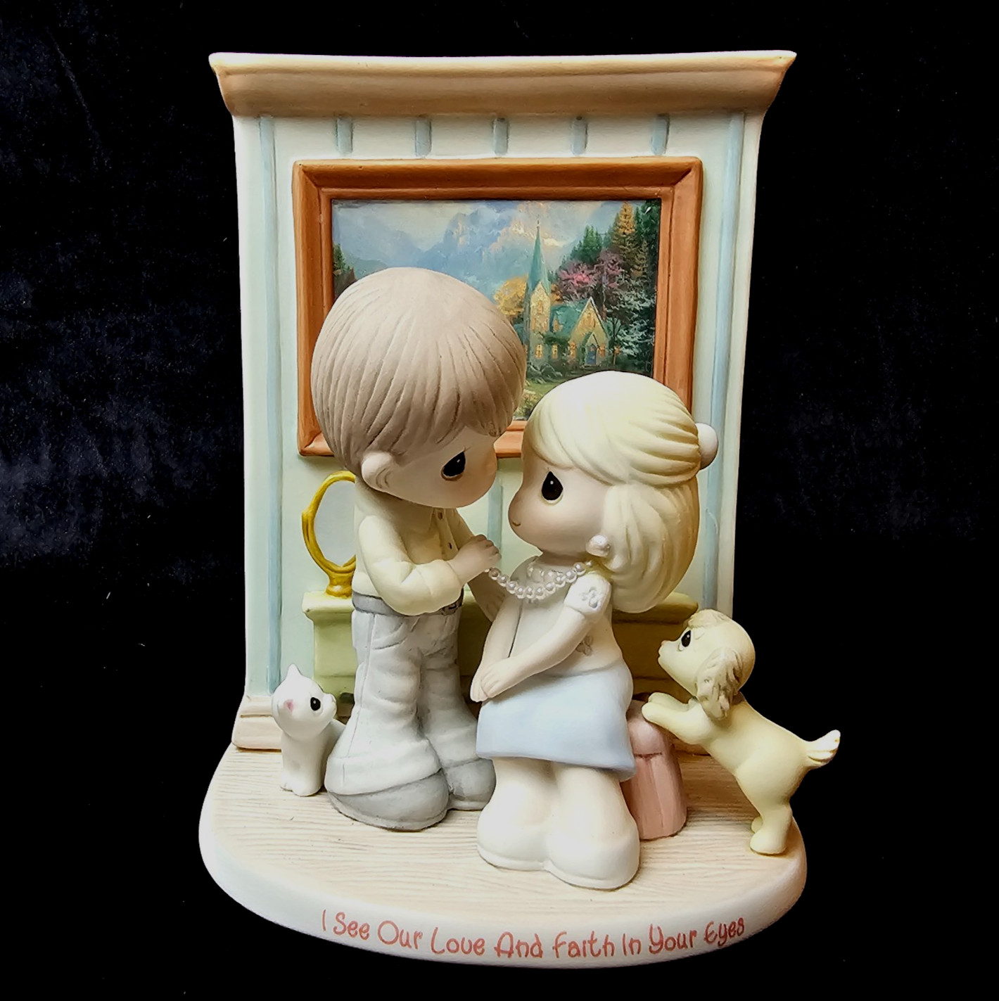 Precious Moments Thomas Kinkade Love & Faith in Your Eyes Mountain Chapel 2015