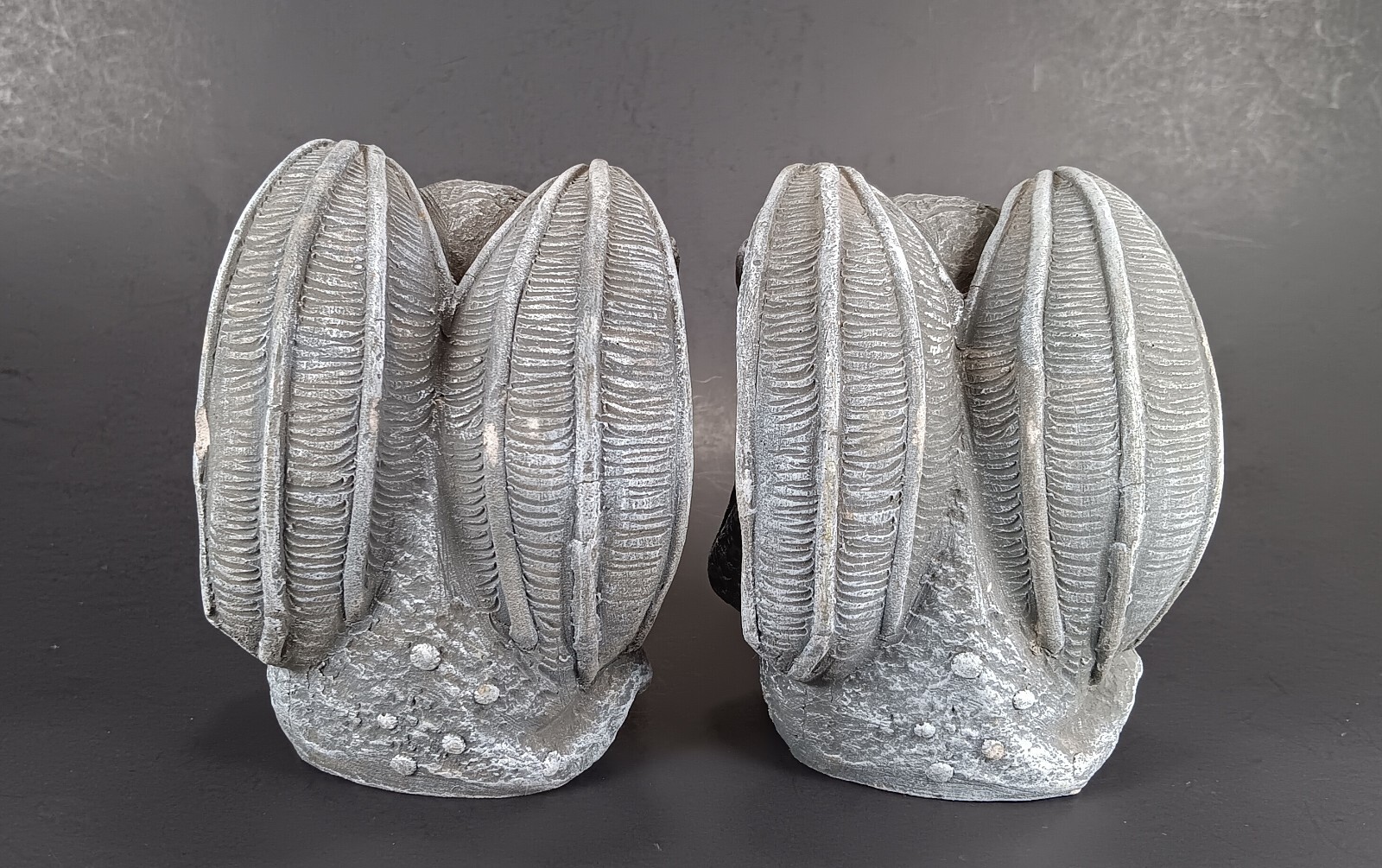 Winged Gargoyle Statues 2 Gray Faux Stone 4.75″ Figures Gothic Decor