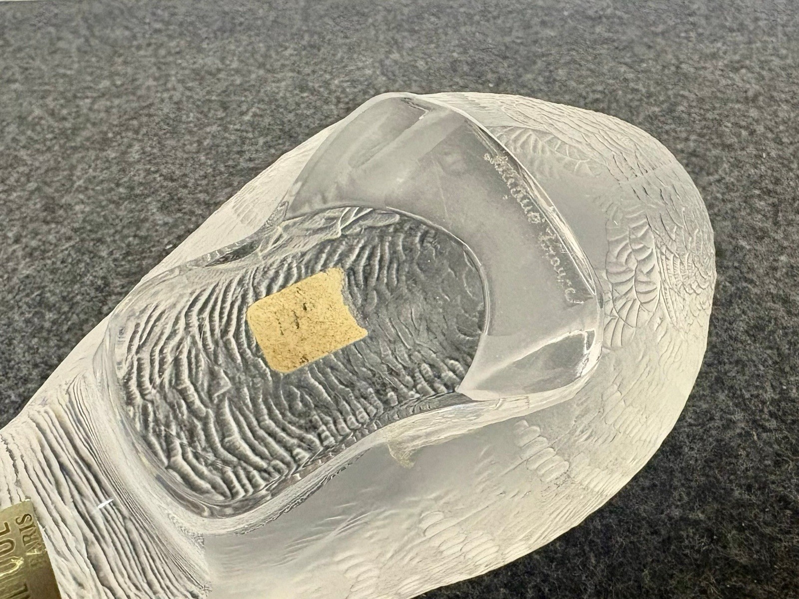 Lalique France Crystal Perdrix Inquiete Quail Partridge Bird Frosted 3.25 In