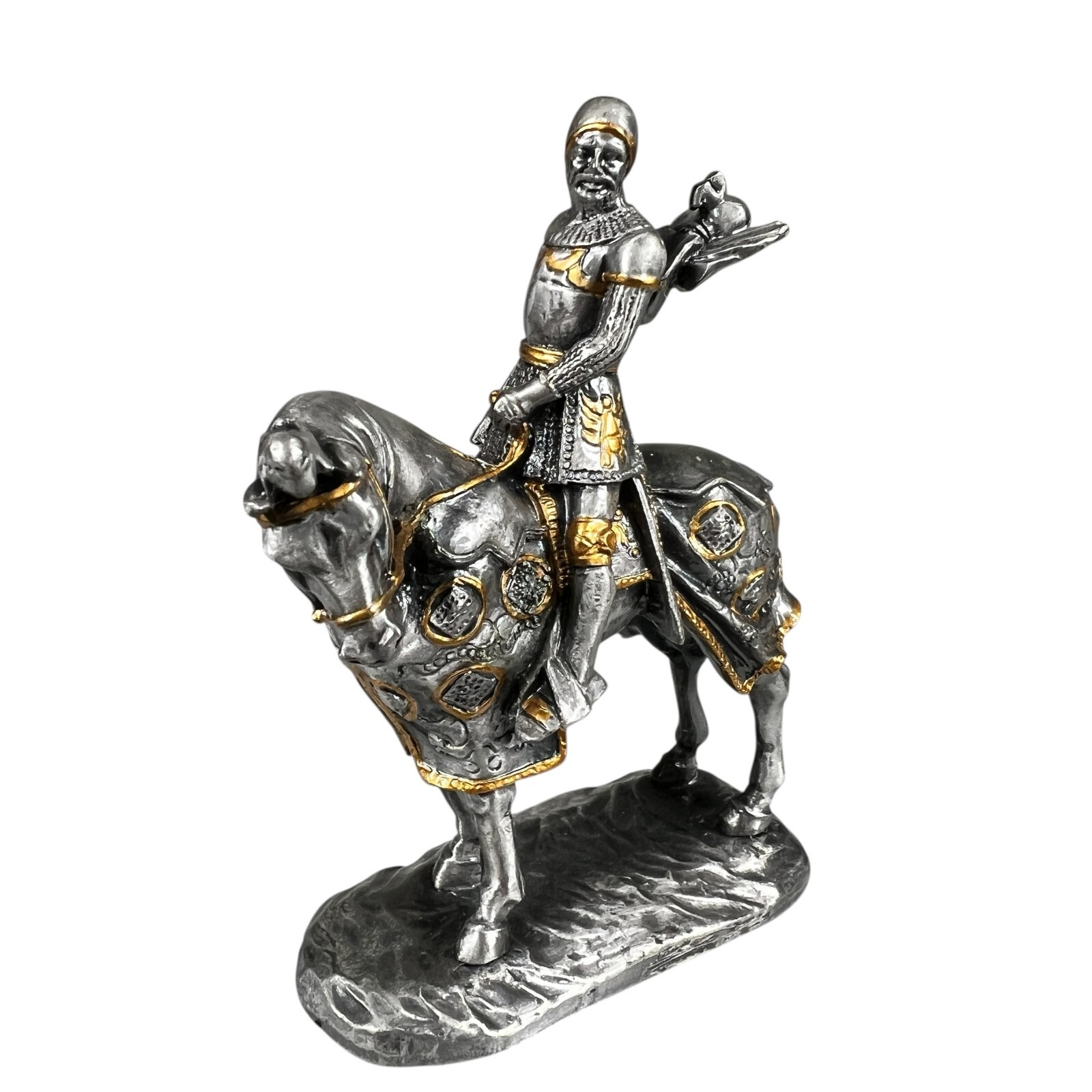 Veronese Pewter Myths and Legends Medieval Knight Horseback