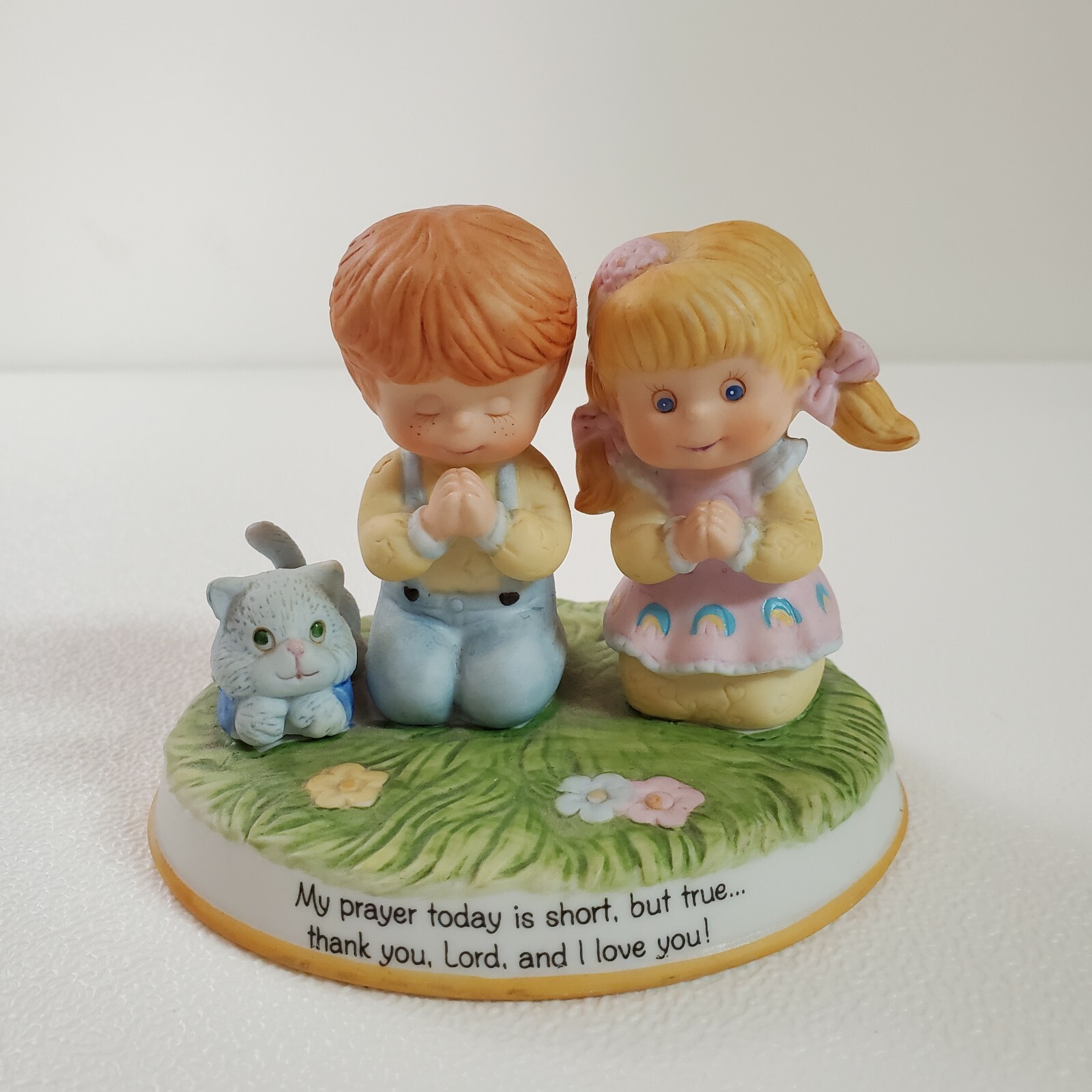 Inspired Porcelain Our Daily Prayers Cat Boy Girl Special Blessings March 1989