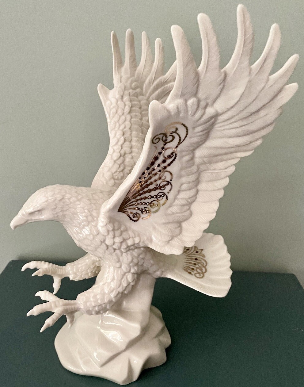 Lenox China Jewels Collection Statement Eagle Lg Porcelain Ivory Gold New In Box