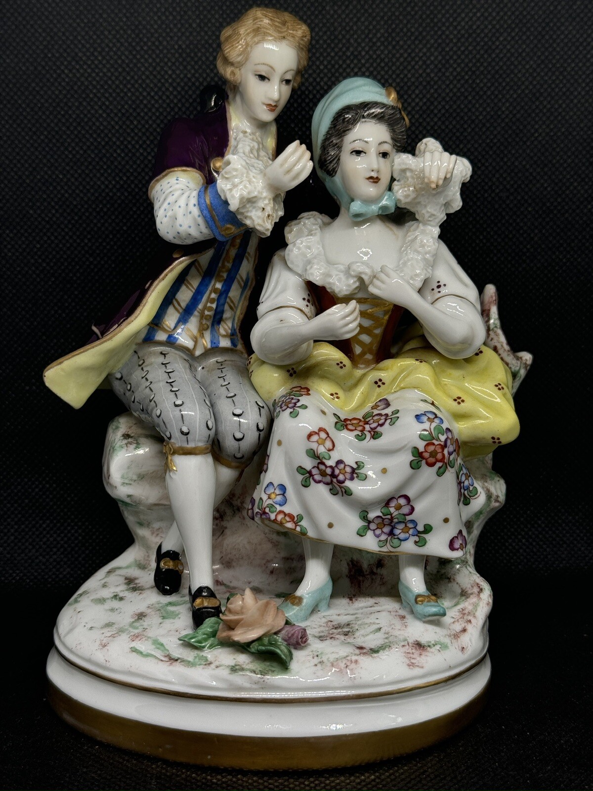 SAMSON & Capodimonte Style – Rare Porcelain Collectible Figurines Gallant Scene