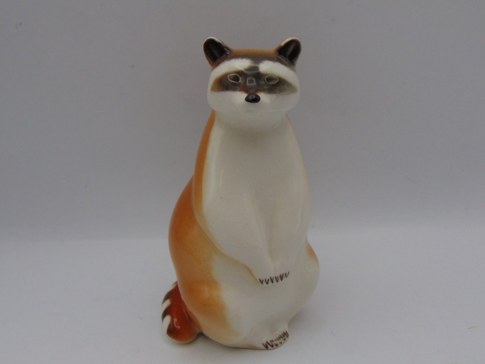 Lomonosov LFZ Porcelain Racoon Figurine Made In Russia 5 1/2″ Tall Standing