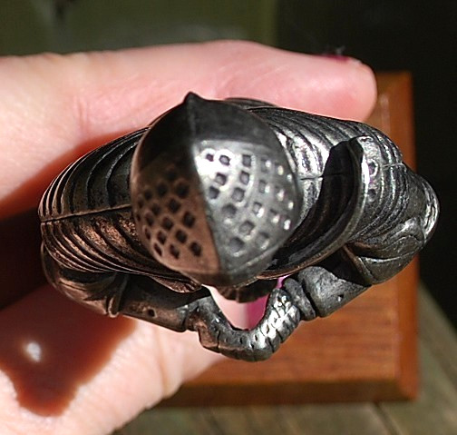 Vtg Heavy Cast Metal MEDIEVAL KNIGHT Figurine W Movable Visor DETAILED No Sword