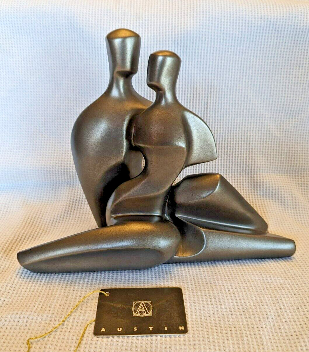 Sitting Couple Metal Statue, Made By Austin Prod. Inc.