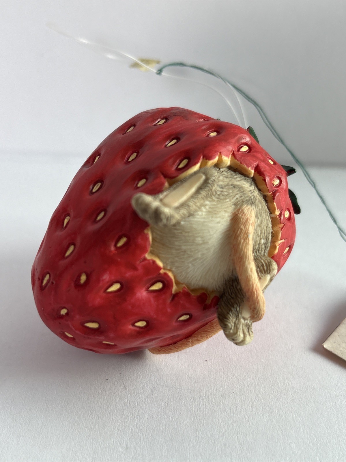 Silvestri Charming Tails Maxine Picking Strawberry Ornament Mouse