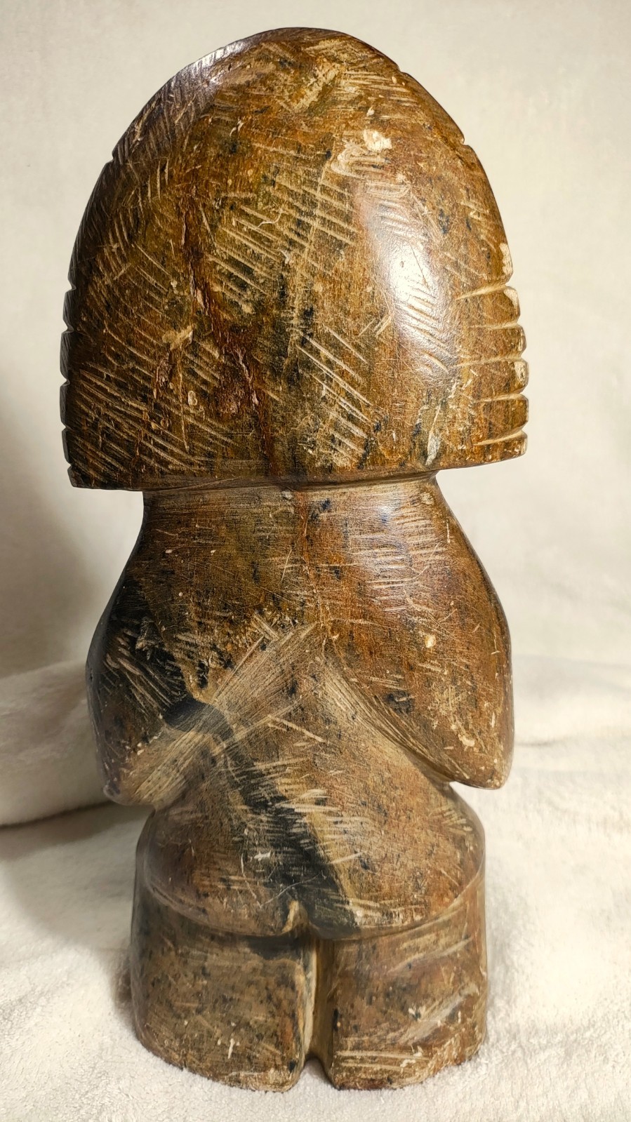 Large 11” Primitive Stone Carving, Hand Chiseled, Unknown Culture, Nice Display