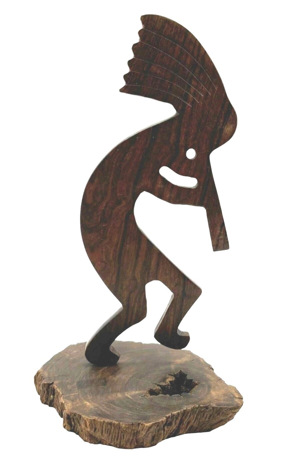 Kokopelli Sculpture Handcarved Ironwood Fertility Diety Southwestern Folk Art