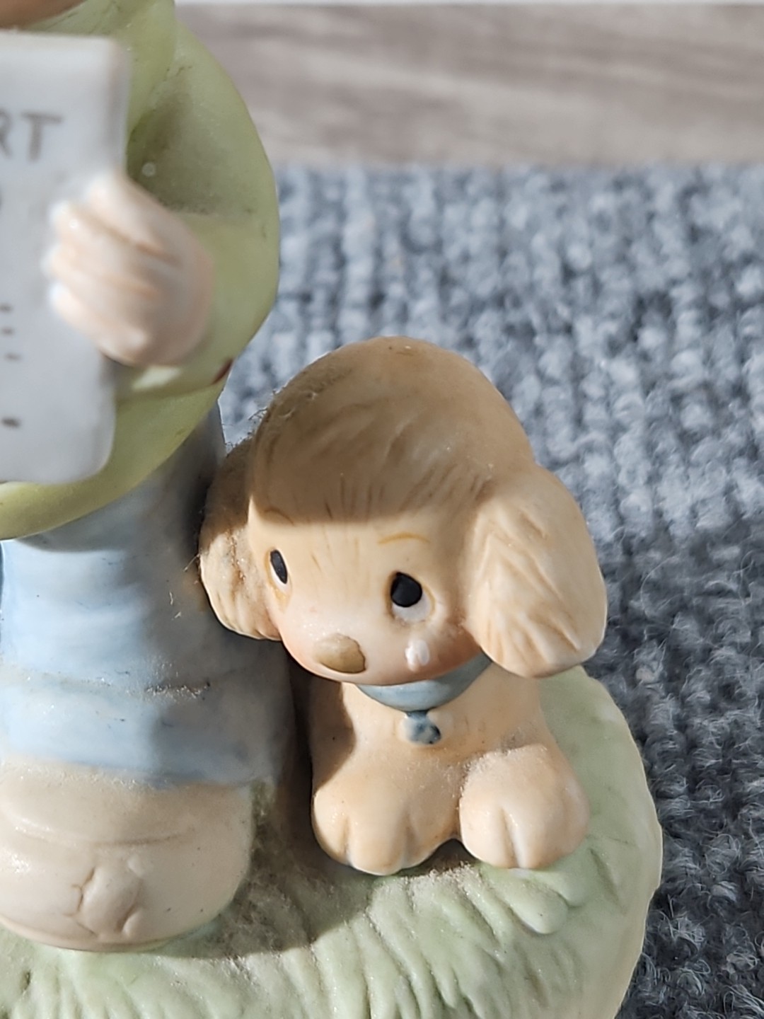 “GOD UNDERSTANDS” PRECIOUS MOMENTS 1978 FIGURINE #1379/B Retired Boy Puppy Faith
