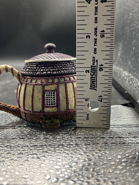 Hometown Teapot Cottages Hardware Tools Nails July 4th Red White Blue Figurine
