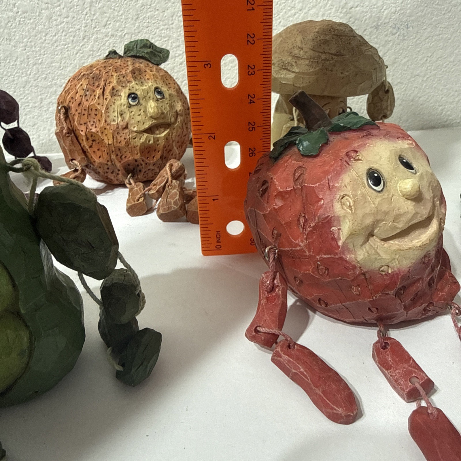 Anthropomorphic Vegetable Shelf Sitter LOT 7 pcs Dangle Granny Core Figures READ