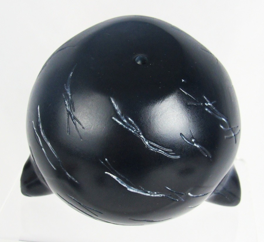 Black Cat Head Yellow Eyes Resin Faux Stone Marble Figurine Halloween Decor
