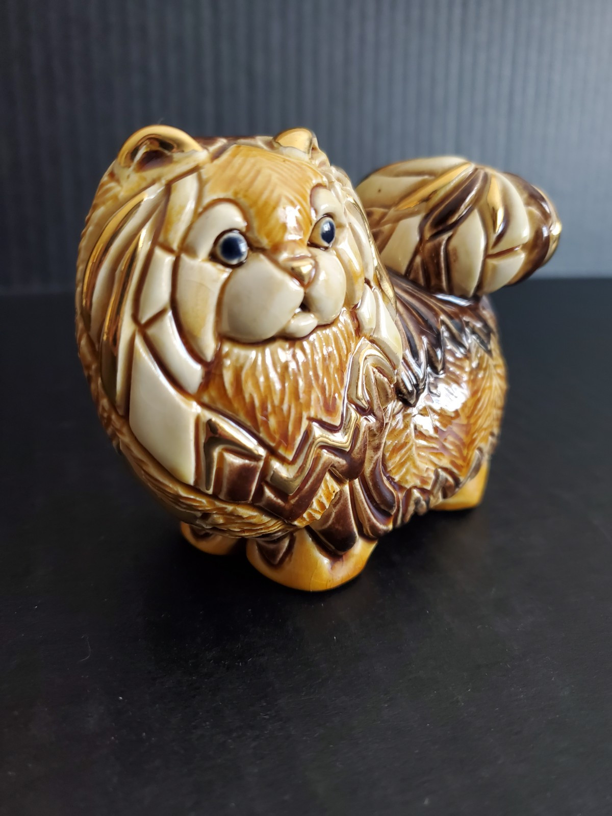 DeRosa Rinconada PERSIAN CAT Platinum Gold&Brown Toned Glazed URUGUARY