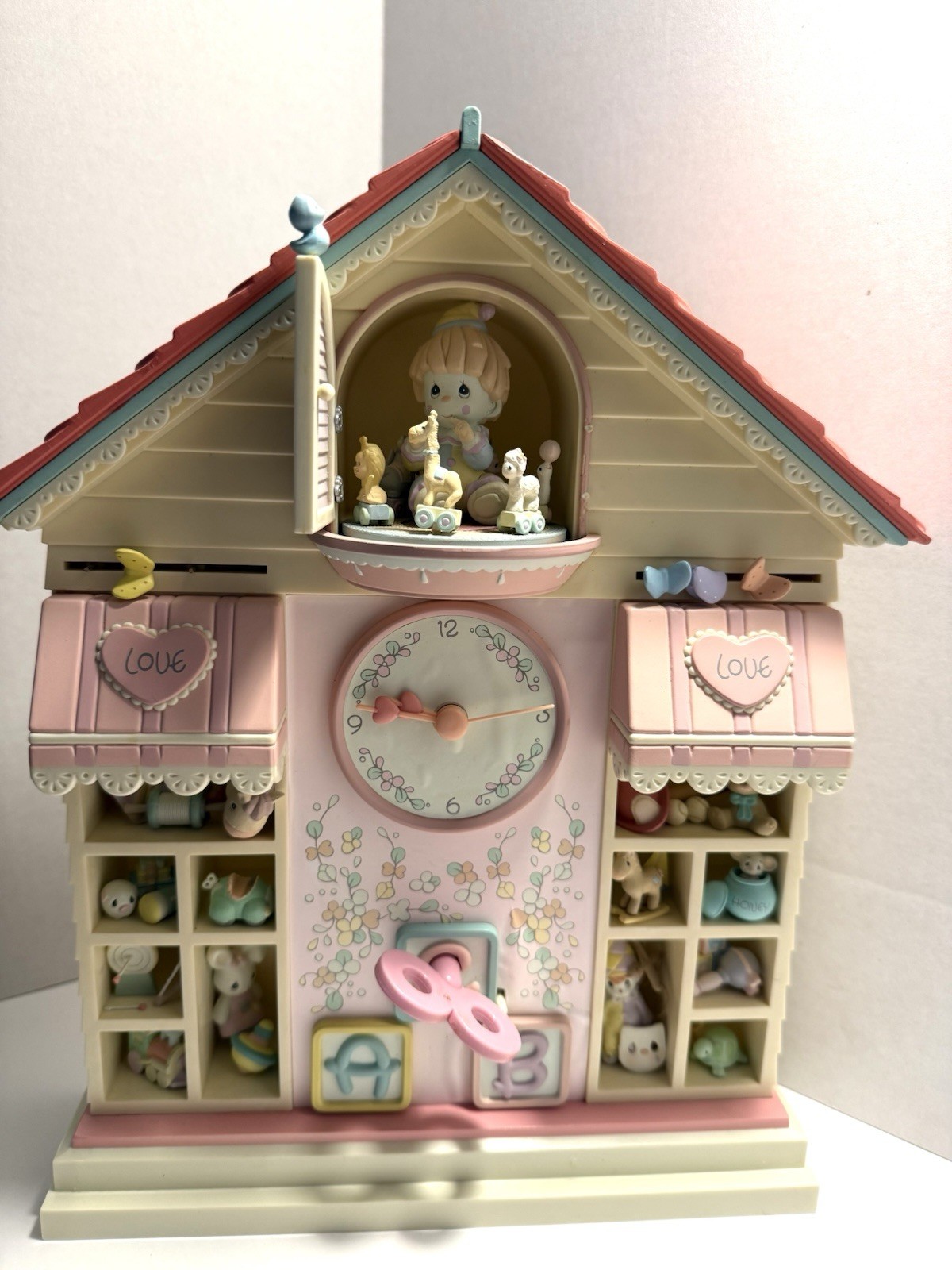 ENESCO Precious Moments Toyland Musical Clock 1991 VTG. Needs some TLC