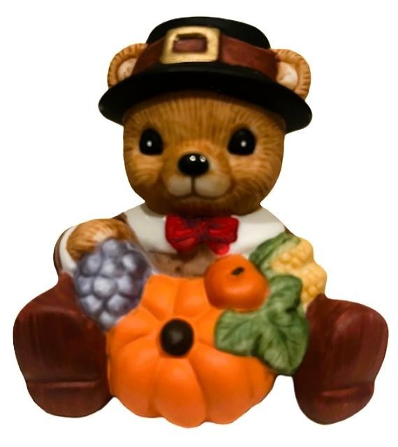 Vintage Homco Holiday Bears Thanksgiving Halloween #1413 & #5311 Figurines 2″