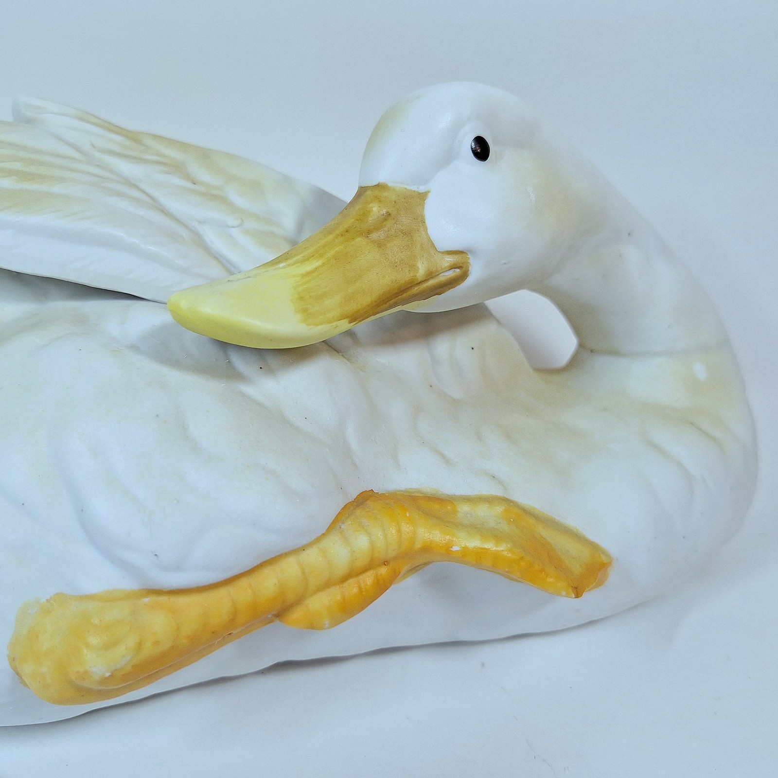 Vintage Artmark / Silvestri Nesting Duck Goose Bisque Porcelain Figure 14”