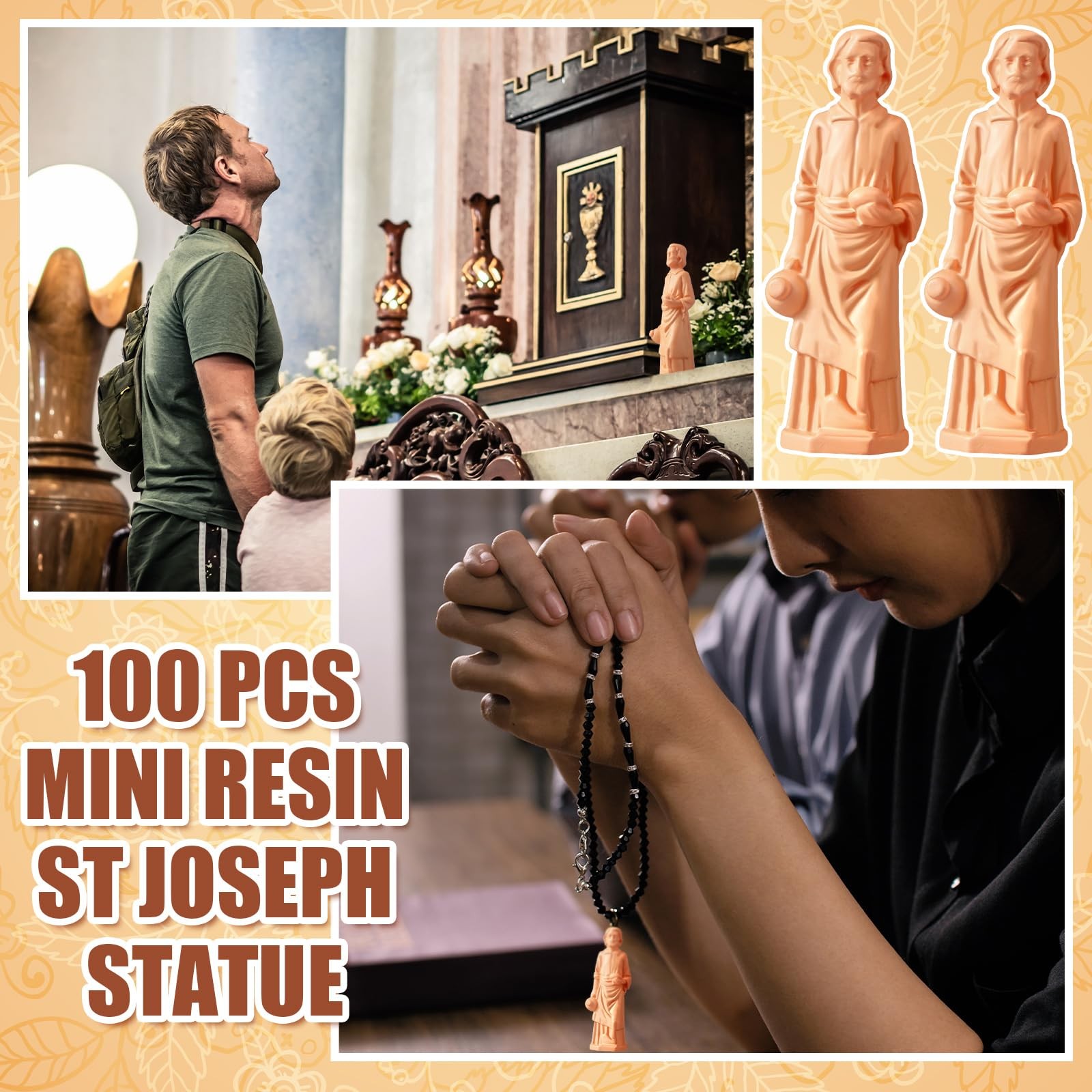 Wesiti 100 Pcs Mini Resin St Joseph Statue for Selling House St Joseph Statue…