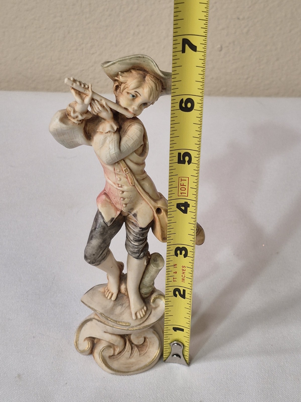 Fontanini Boy With Flute Figurine Depose Italy Spider Mark #279 Vintage