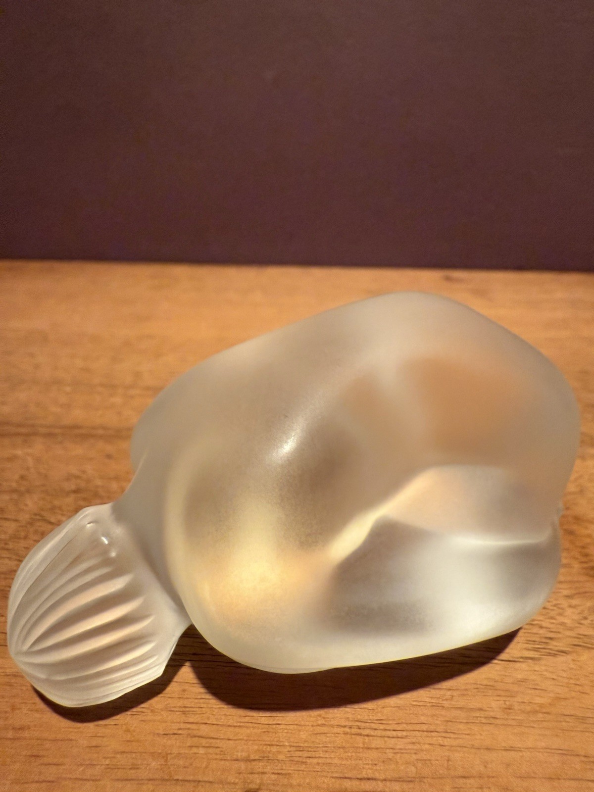 Lalique Resting Nude Folded Leaf Clear 11919 MINT Condition