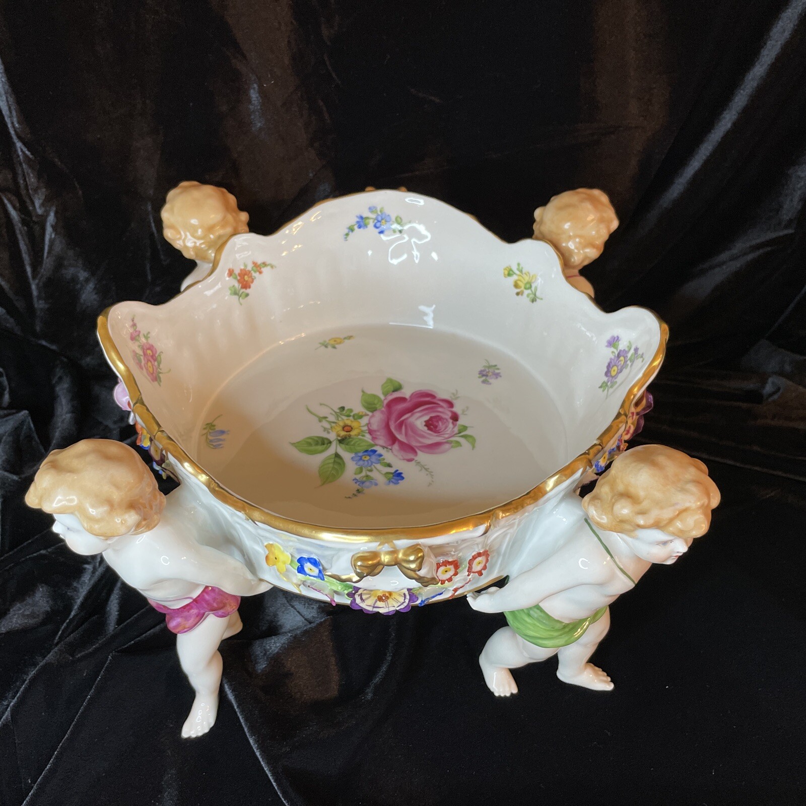 VON SCHIERHOLZ Centerpiece Large 4 Cherub Bowl C1907-1927